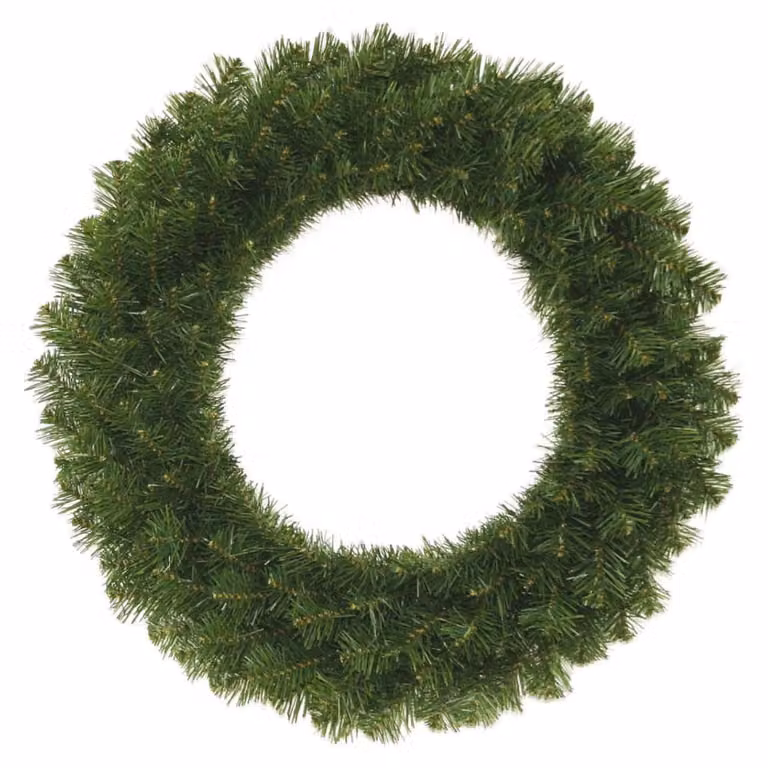Corona decorativa de Navidad colgante color verde con hojas, An/P/Al: 60 x 60 x 20 cm