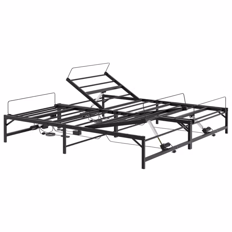 Estructura de cama eléctrica ajustable vidaXL en color negro con marco de metal, An: 90 cm, Al: 213 cm
