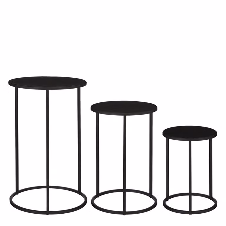 Mesa auxiliar Quinty de Mica Decorations en color negro y acabado mate con estructura de metal y diseño moderno, An/P/Al: 32 x 32 x 50 cm