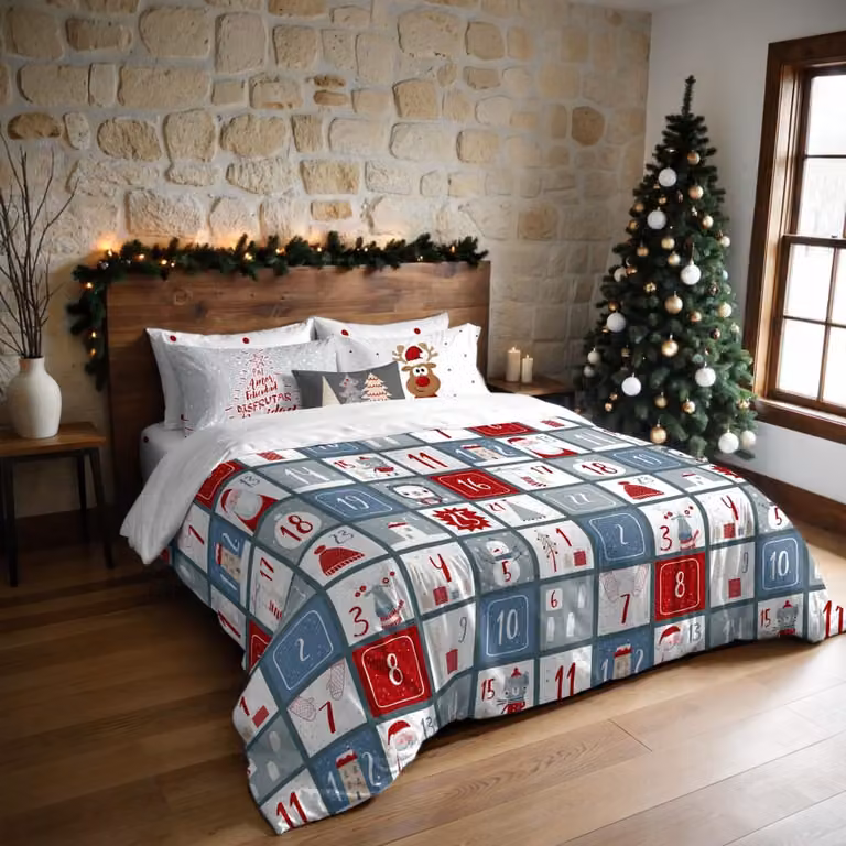 Funda nórdica de Navidad Decolores Home multicolor en poliéster, An/P/Al: 240 x 220 cm