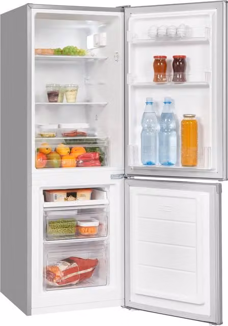 Frigorífico combi Exquisit kgc232-60-e-040e color silver con clase energética e y tecnología dynamic frost