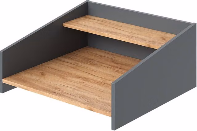 Estantería superior Vicco Viktor de pared en roble dorado y antracita, An: 65.6 cm, P: 30 cm, Al: 10.4 cm