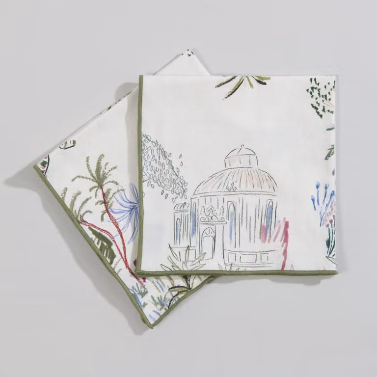 Set de 2 servilletas de algodón con bordado floral multicolor de Maisons du Monde