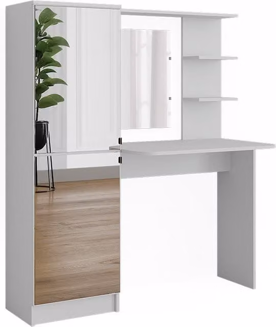 Tocador Vicco Jasmin blanco con espejo An/P/Al: 123 x 33 x 141,2 cm