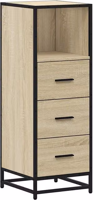 Armario de baño industrial Helloshop26 de madera y metal en color roble, An/P/Al: 35 x 37,5 x 100 cm