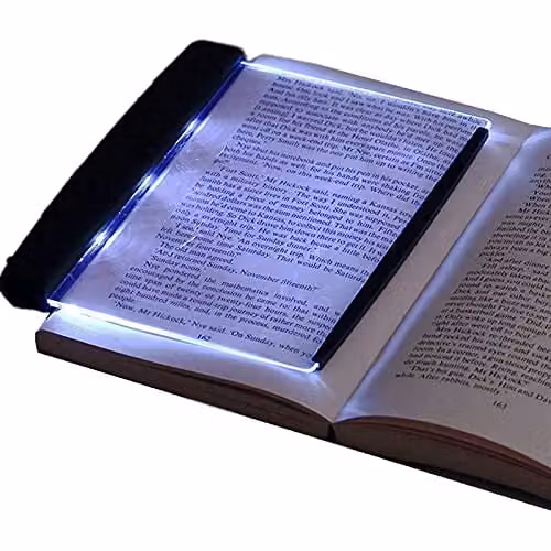Lámpara de lectura LED ASHATA Lightwedge con brillo ajustable y luz blanca cálida en color negro