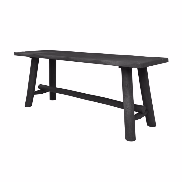 Banco de madera de mango y eucalipto color negro de MAISON PAVANE An/P/Al: 125 x 35 x 44 cm