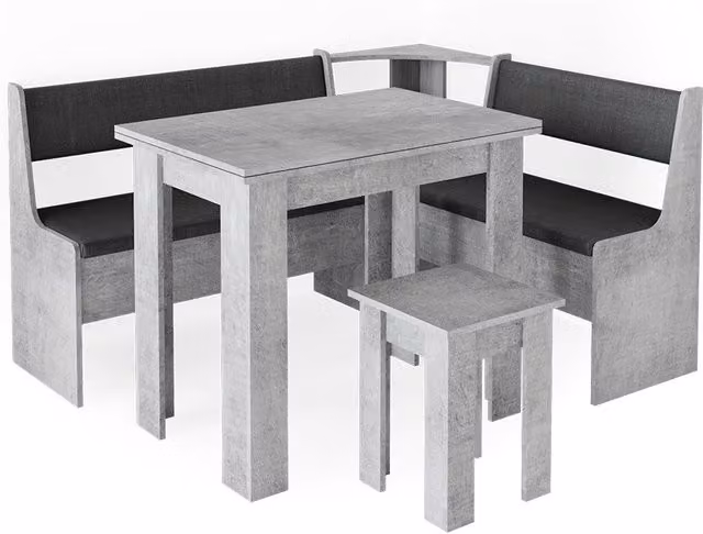 Conjunto de comedor Vicco Roman con banco esquinero y mesa en color gris hormigón An/P/Al: 150 x 120 x 80 cm