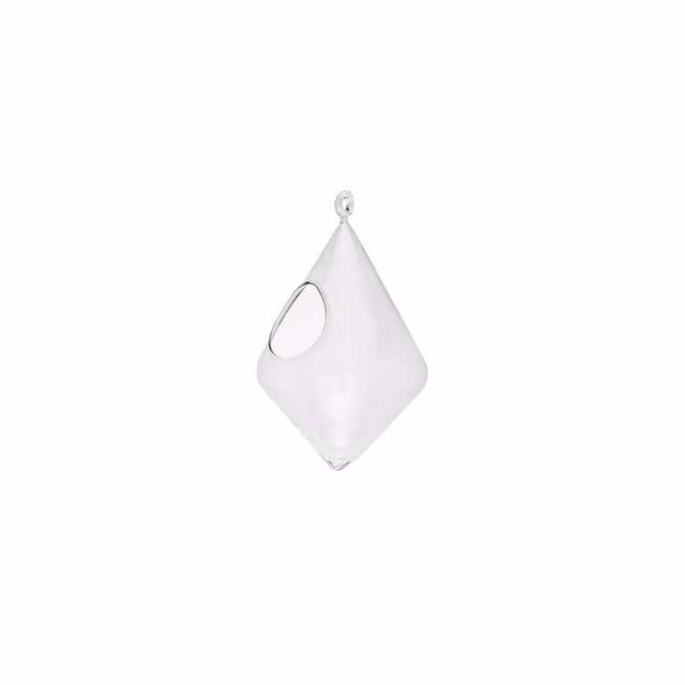 Jarrón colgante de vidrio transparente Sia Deco para decoración minimalista An/P/Al: 18 x 20 x 18 cm