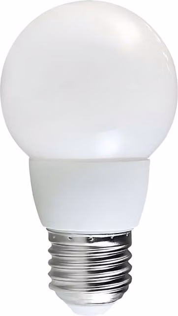 Bombilla de bajo consumo Economiklas O91 Mini Globo E27, 8W (equivalencia 35W), luz blanca cálida, 360lm, color blanco