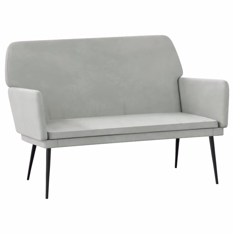 Banco de terciopelo gris vidaXL con reposabrazos y estructura de madera y metal An/P/Al: 108 x 79 x 79 cm