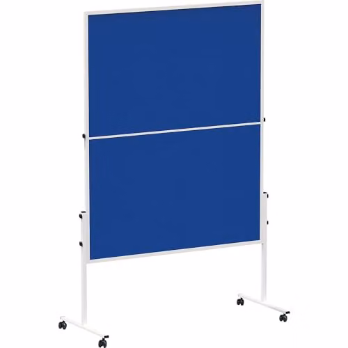 Panel de moderación MAULsolid móvil y plegable de tela azul con ruedas An/P/Al: 150 x 120 x 1 cm