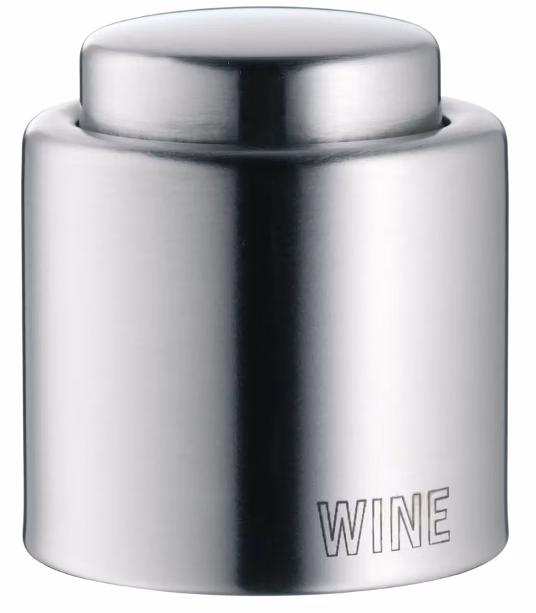 Tapón para botellas Clever & More de WMF en acero inoxidable plateado, hermético y a prueba de fugas
