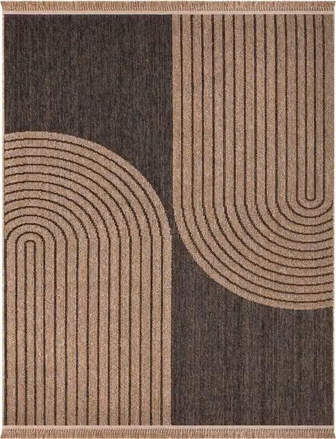 Alfombra Colonia para interior y exterior de color gris antracita, An: 200 cm, Al: 280 cm