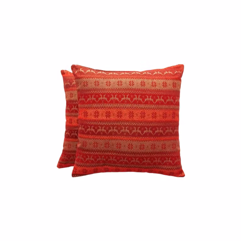 Lote de 2 fundas de cojín navideñas Gamusi de algodón en color rojo, An/An/Al: 45 x 45 x 45 cm