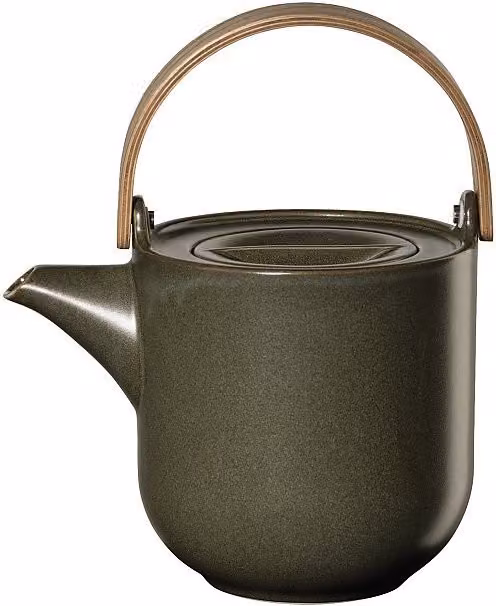 Tetera ASA Selection Coppa con mango de madera de 1 l en color verde oscuro Nori