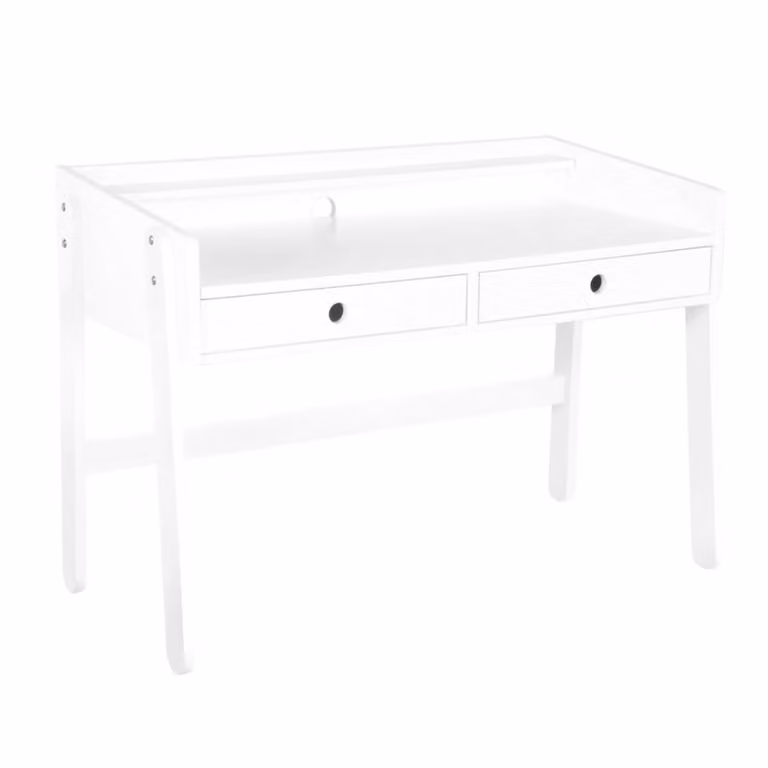 Escritorio evolutivo para niños ID Kids en madera de pino y MDF blanco con altura ajustable