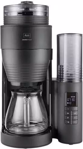 Máquina de café de filtro Melitta AromaFresh con molinillo integrado, color negro, capacidad de 1,25 l y función timer
