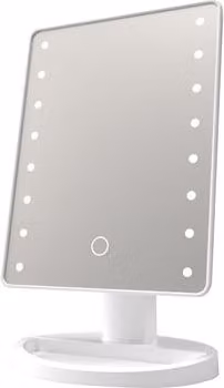 Espejo de maquillaje DAM con 16 luces LED, sensor táctil y rotación de 180 grados, color blanco