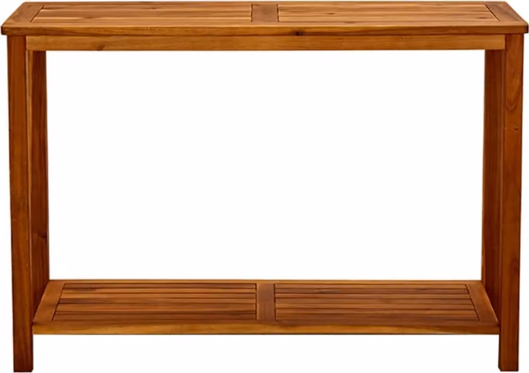 Mesa consola de jardín Syfax de madera de acacia tratada en color marrón y multicolor, An/P/Al: 110 x 40 x 75 cm