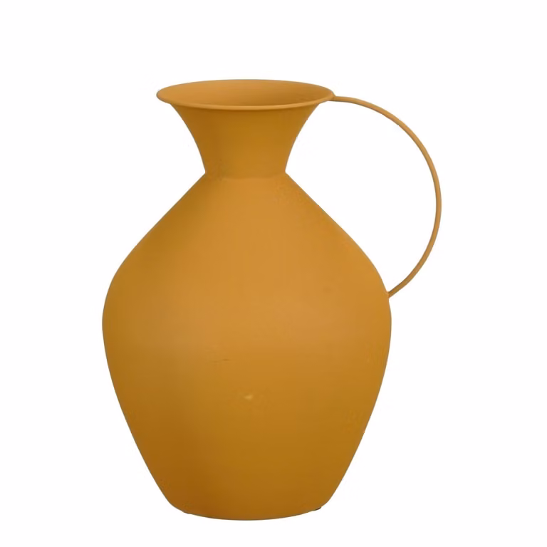 Florero hygge de Mica Decorations en color amarillo, de metal, An/P/Al: 24 x 30 x 37 cm