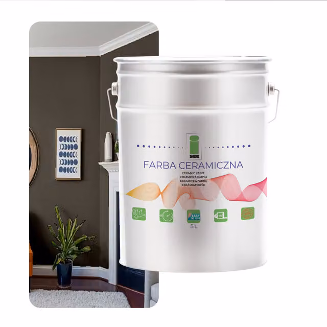 Pintura Cerámica I SEE para Paredes, Acabado Mate, Color Gris, 5 L, Baja Emisión y Antialérgica