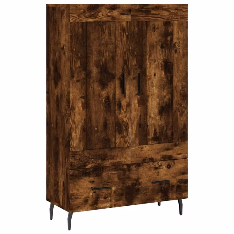Aparador alto moderno vidaXL de madera de ingeniería en roble ahumado, An/P/Al: 69,5 x 31 x 115 cm