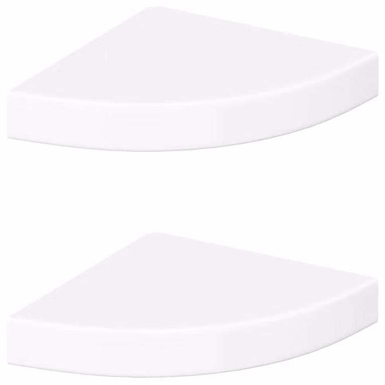 Set de 2 estantes esquineros flotantes vidaXL en blanco brillante, An/P/Al: 25 x 25 x 3,8 cm