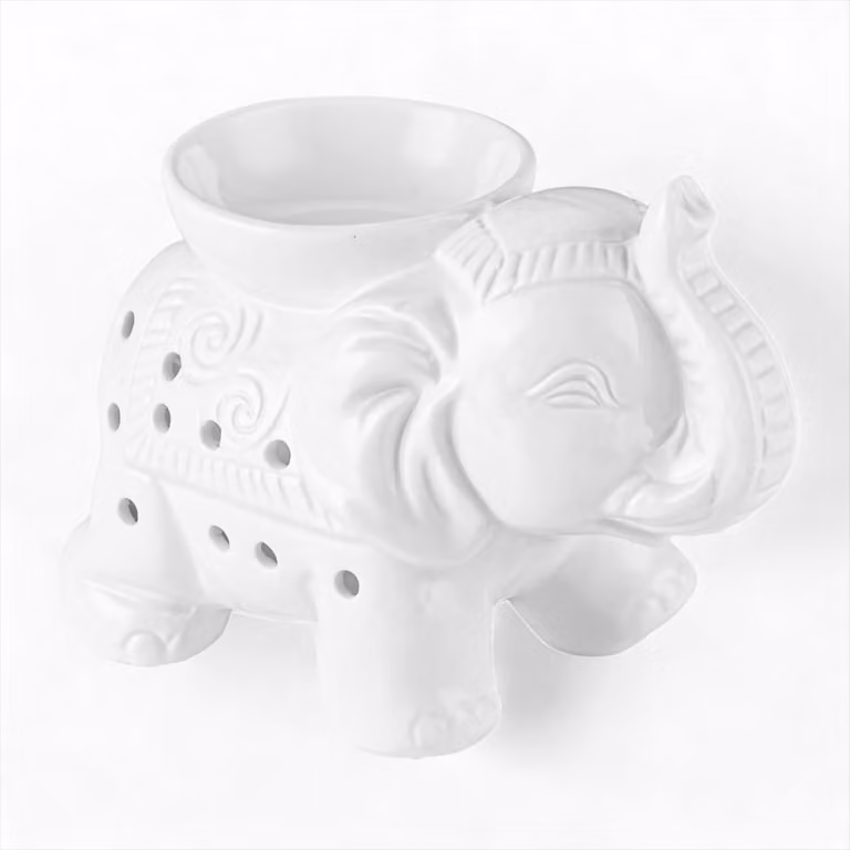 Quemador de perfume Zen'Arôme de cerámica blanca para tealight, diseño minimalista, Altura: 11 cm