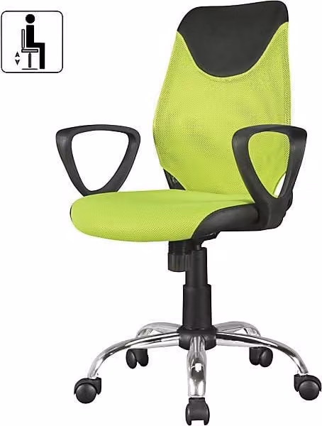 Silla ergonómica infantil Terni de A2A Home en color lima y negro con reposabrazos
