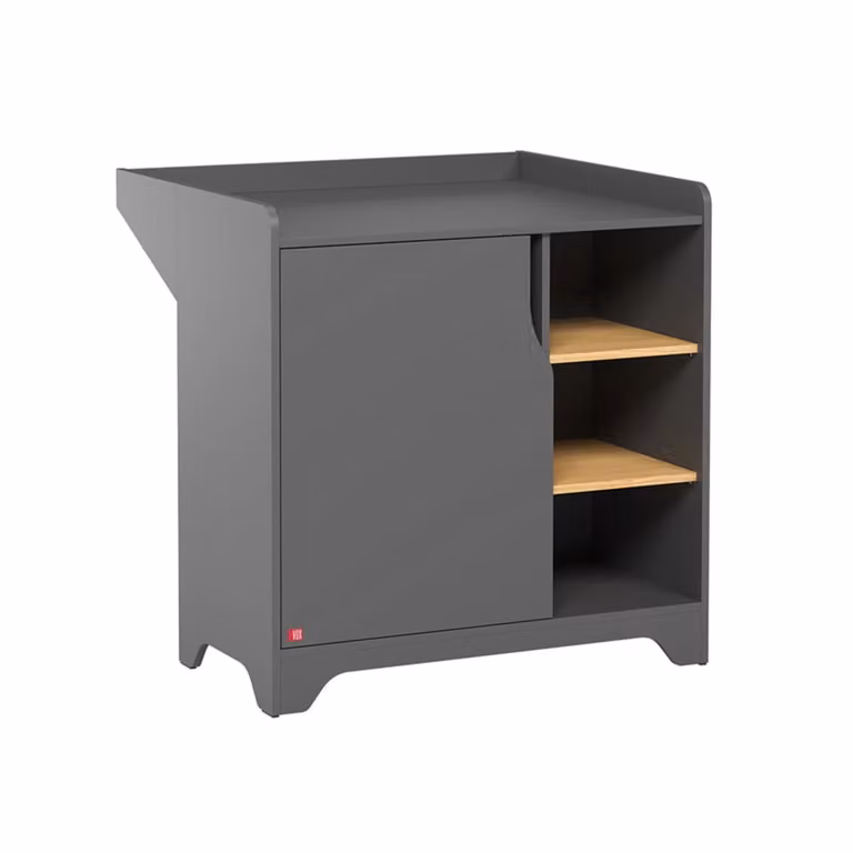 Cambiador Leaf de Vox en color gris y madera con panel de melamina y cambiador incluido
