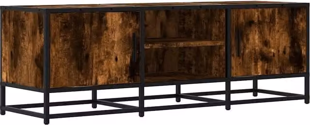 Mueble de TV Helloshop26 de diseño industrial en madera de roble y metal color marrón An/P/Al: 120 x 35 x 41 cm