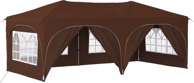 Carpa plegable para fiestas SYFAX de metal en color marrón, An/P/Al: 575 x 288 x 245 cm