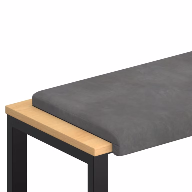Cojín de banco rectangular de terciopelo vidaXL en gris oscuro con base antideslizante y profundidad: 35 cm