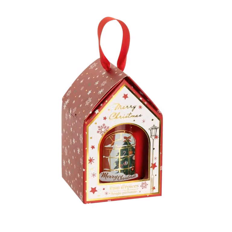 Estuche de velas navideñas perfumadas Maisons du Monde en colores rojo, blanco y verde con aromas gourmand, especiados y frescos