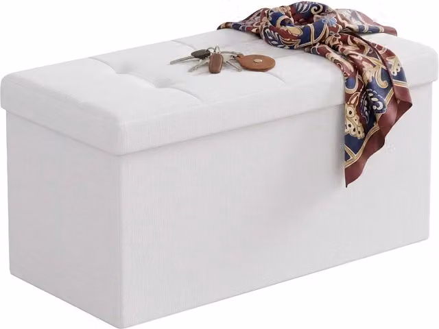 Banco arcón plegable Relaxdays con asiento acolchado de tela, An/P/Al: 76 x 38 x 38 cm