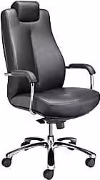 Silla Giratoria Ergonómica Sonata de NOWY STYL en Cuero Sintético Negro con Reposacabezas y Apoyabrazos