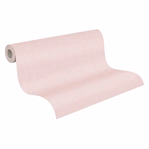 Papel Pintado Liso New Elegance de A.S. Création, Color Rosa, Tejido No Tejido, 10.05 x 0.53 m