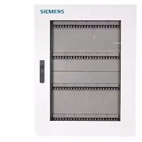 Armario Siemens Alpha 125 Universal con puertas de cristal transparentes y acabado en blanco, An/P/Al: 60 x 100 x 16,8 cm