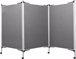 Set de pared de presentación móvil Magnetoplan con 3 paneles de fieltro y 4 columnas en color gris, An/Al: 120 x 150 cm