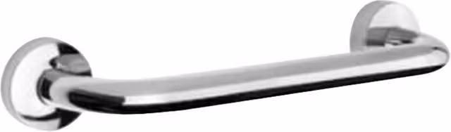 Asidero de baño BathStage B-30 de acero inoxidable con acabado cromado plateado y agarre antideslizante para montaje en pared
