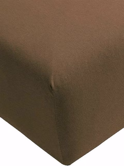Sábana bajera de jersey de algodón BELLA DONNA de FORMESSE en color marrón trufa, An/P: 90 x 190 cm