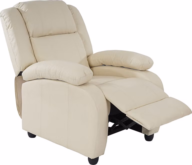 Sillón de televisión reclinable Mendler en piel sintética color beige