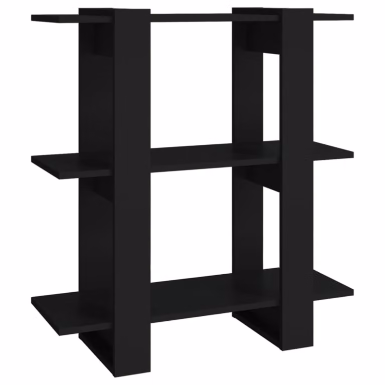 Estantería divisor de espacios Maison Chic en madera negra de estilo clásico An/P/Al: 80 x 30 x 87 cm