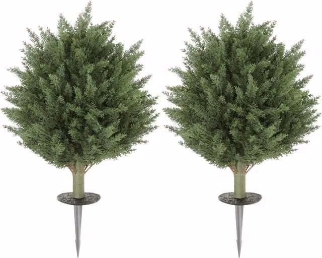 Pack de 2 plantas de ciprés artificiales NORTHIX de color verde con resistencia UV y maceta incluida, An/P/Al: 40 x 60 cm