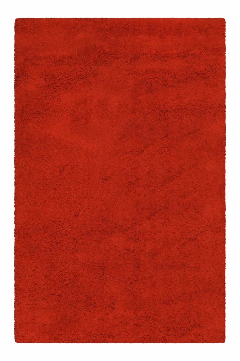 Alfombra de lana Esprit en color rojo, diseño moderno y rectangular, An/P: 70 x 140 cm