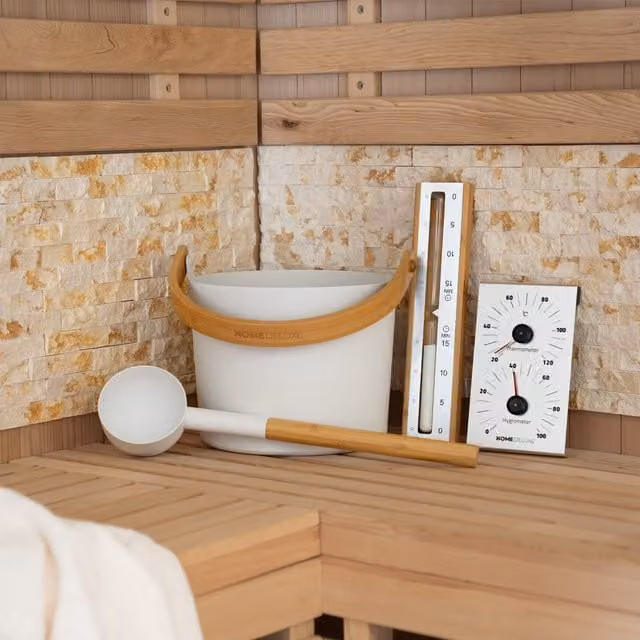 Juego completo de accesorios para sauna Home Deluxe MIYU en color blanco
