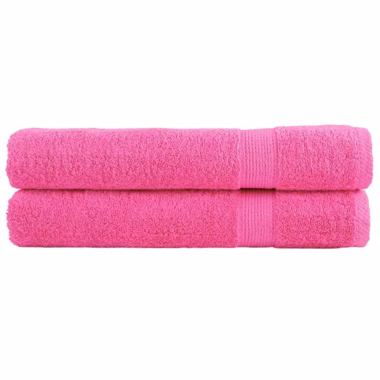 Set de 2 toallas de sauna SOLUND vidaXL en color rosa, de algodón rizo con gramaje de 600 gsm, An: 80 cm, Al: 200 cm