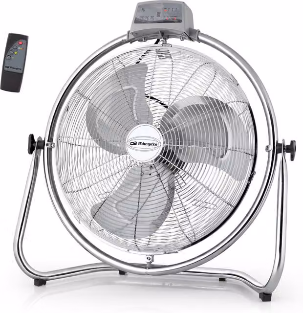 Ventilador industrial de pie Orbegozo PWM 2232 de 50W en color plata y metal