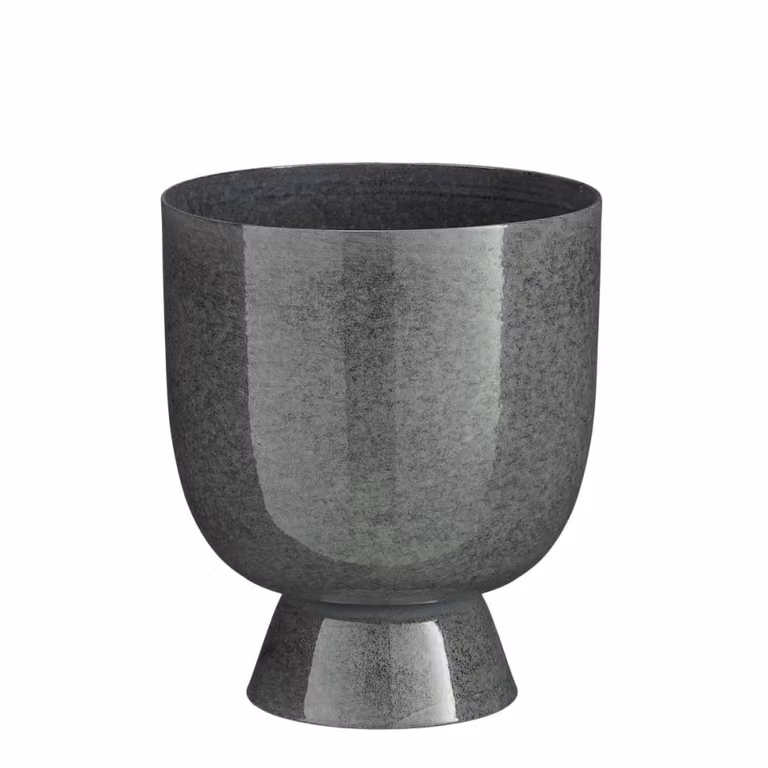 Maceta de interior moderna Mica Decorations de color gris, forma redonda, An/P/Al: 19 x 19 x 22 cm